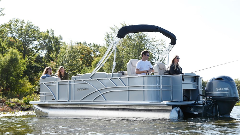Family on a Yamaha boat