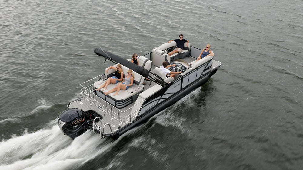 family sailing on a speed boat