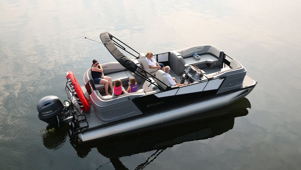 another angle of a family on a speed boat