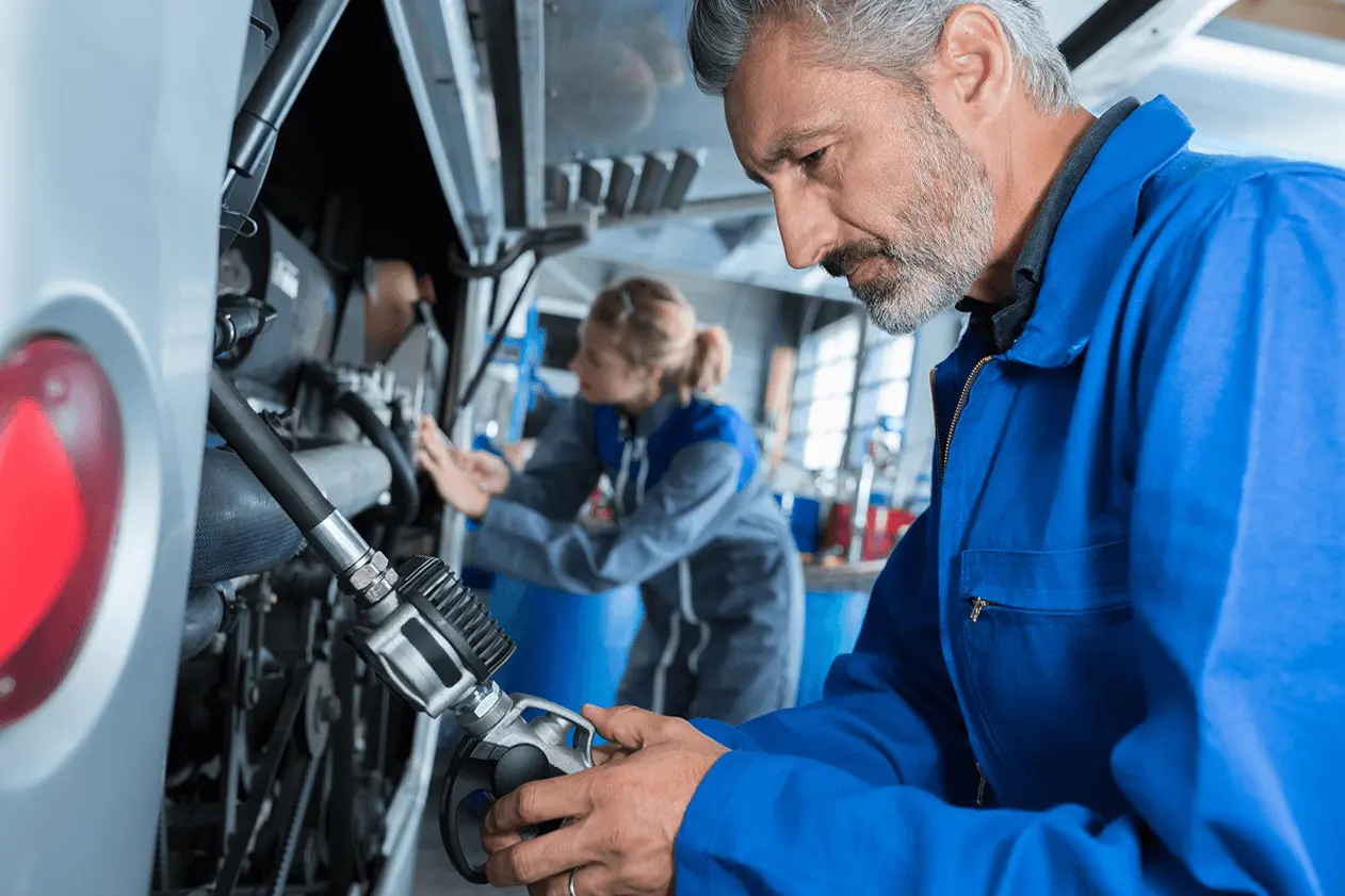 Man working on a rv